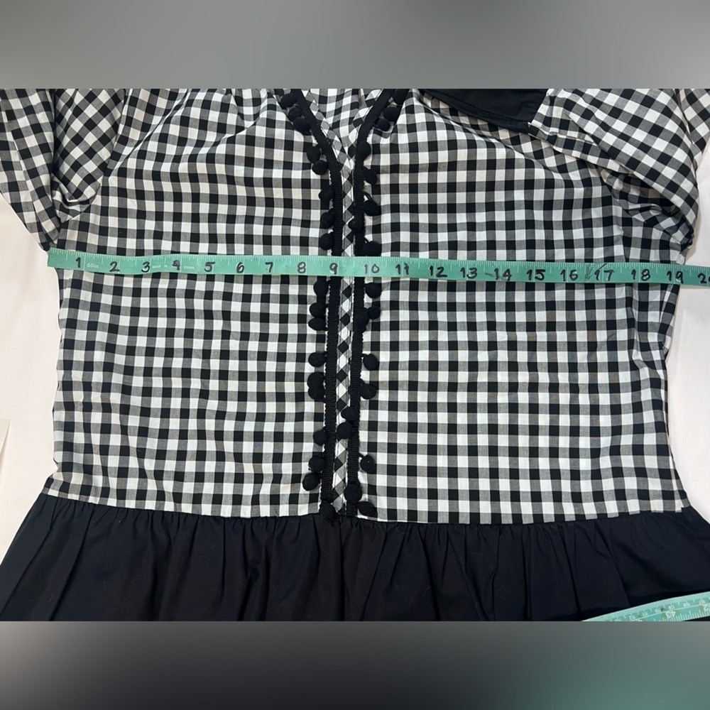 CUPIO‎ Black and white checkered ruffle accent top size S. - Picture 11 of 12
